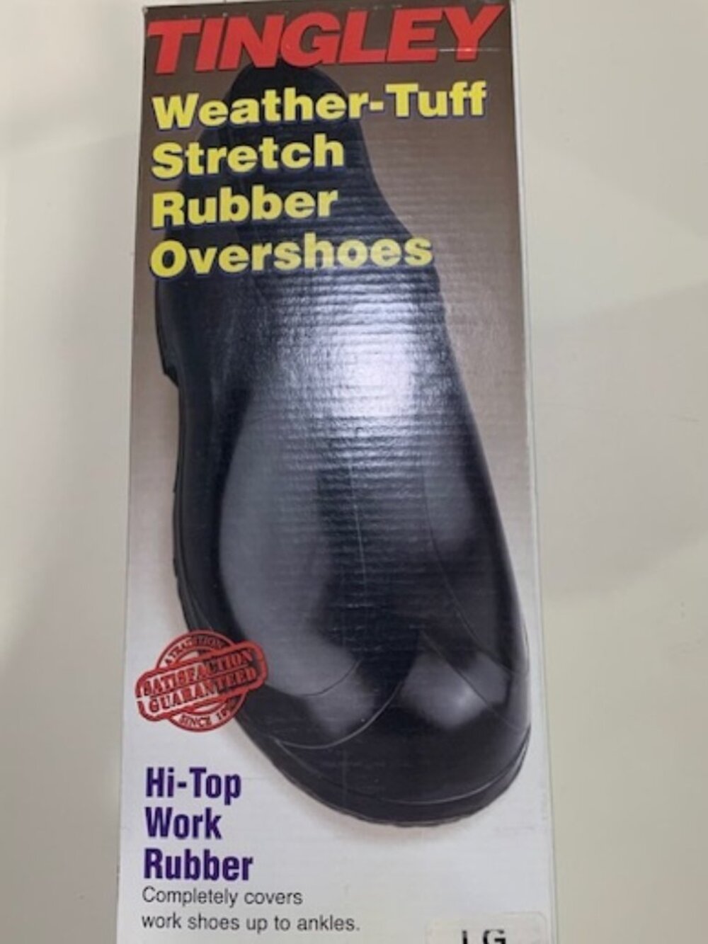 NEW Tingley Weather Stretch Rubber Overshoes Black L 9 1/2-11 Rain Galoshes 1300